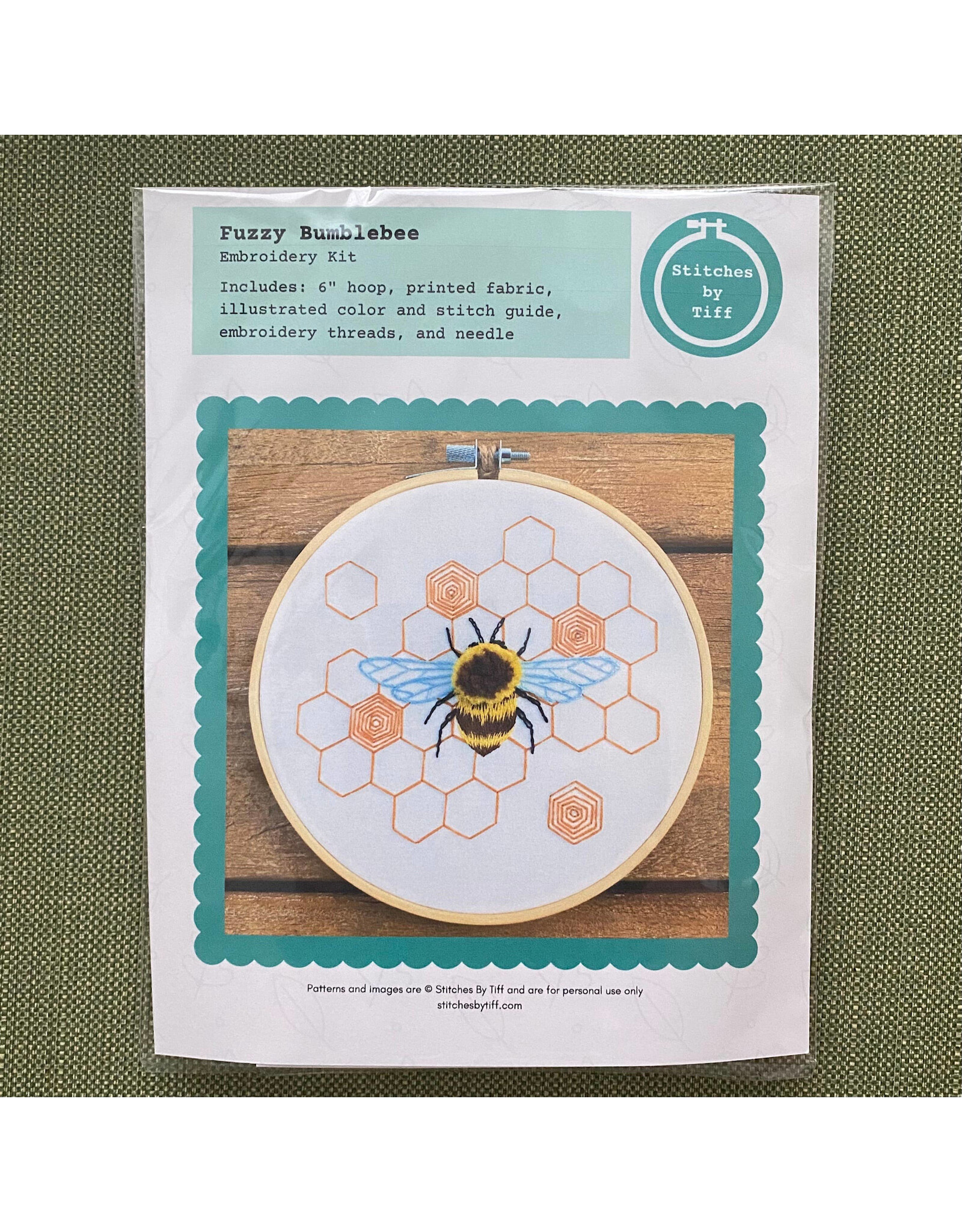 Stitches By Tiff Fuzzy Bumblebee - Craft Diy Embroidery Kit - Stitches By Tiff