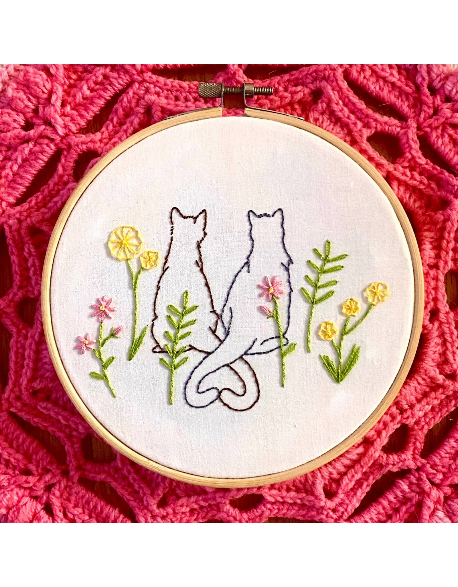 Stitches By Tiff Purr of Heart - Craft Diy Embroidery Kit - Stitches By Tiff