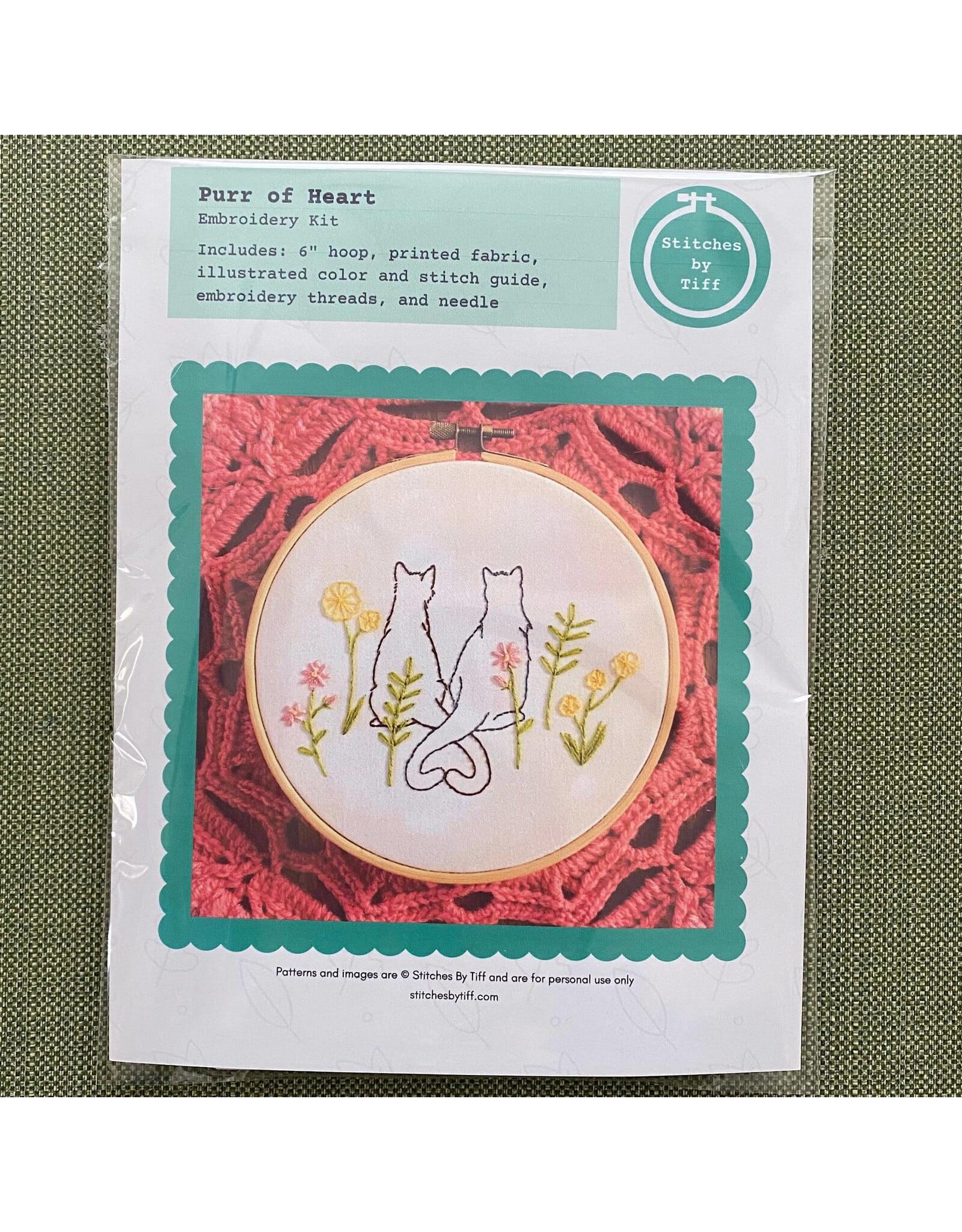 Stitches By Tiff Purr of Heart - Craft Diy Embroidery Kit - Stitches By Tiff
