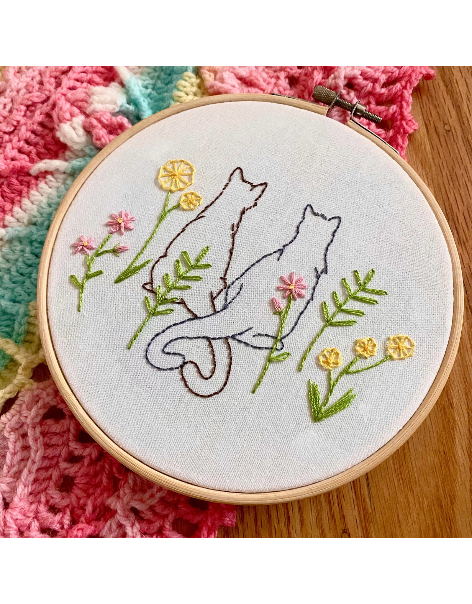 Stitches By Tiff Purr of Heart - Craft Diy Embroidery Kit - Stitches By Tiff