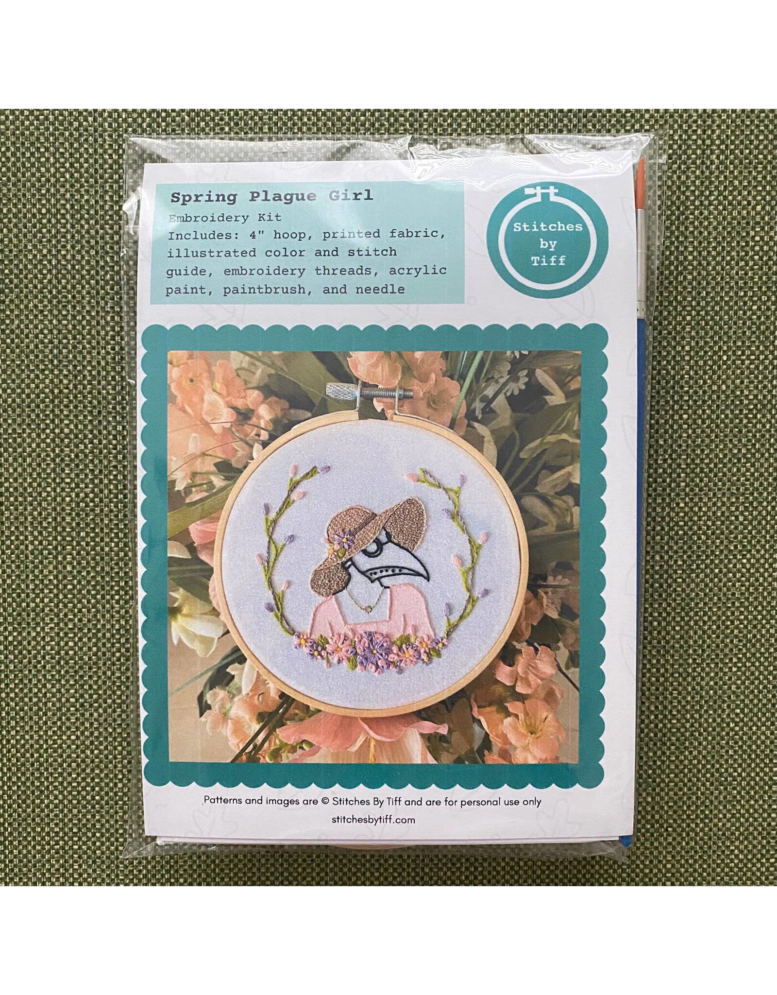Stitches By Tiff Spring Plague Girl - Craft Diy Embroidery Kit - Stitches By Tiff