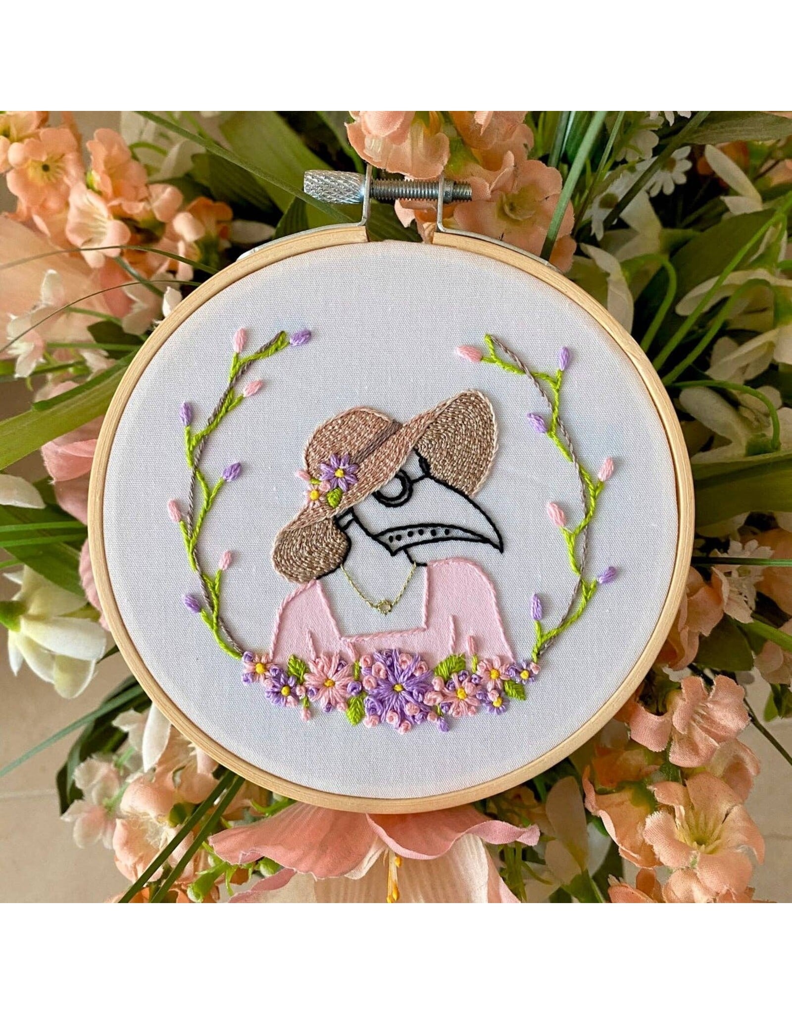 Stitches By Tiff Spring Plague Girl - Craft Diy Embroidery Kit - Stitches By Tiff