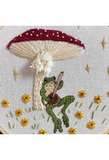 Stitches By Tiff Toadstool Serenade Frog & Mushroom Craft Diy Embroidery Kit - Stitches By Tiff