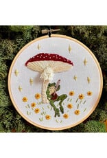 Stitches By Tiff Toadstool Serenade Frog & Mushroom Craft Diy Embroidery Kit - Stitches By Tiff
