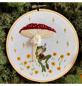 Stitches By Tiff Toadstool Serenade Frog & Mushroom Craft Diy Embroidery Kit - Stitches By Tiff