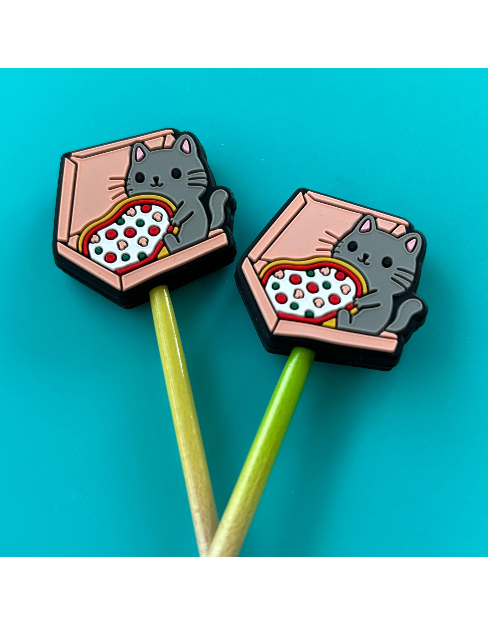 Comma Craft Co Stitch Stoppers - Cat on Pizza Box - Comma Craft Co.