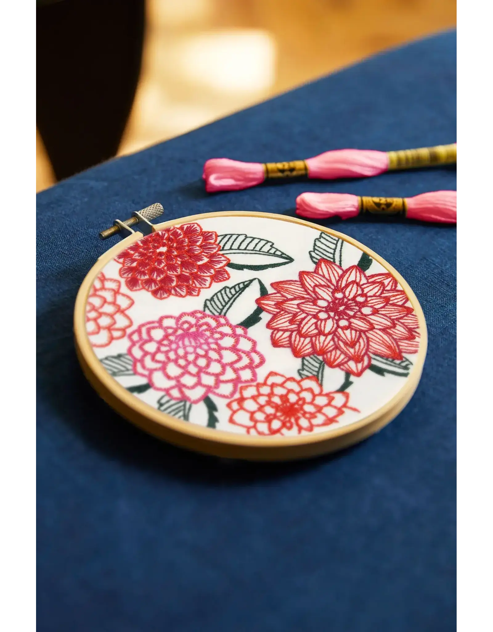 DMC Designer Embroidery Kit - Dahlias