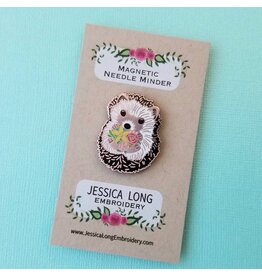 Jessica Long Embroidery Hedgehog Enamel Needle Minder by Jessica Long Embroidery