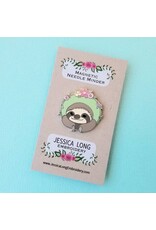 Jessica Long Embroidery Sloth Enamel Needle Minder by Jessica Long Embroidery