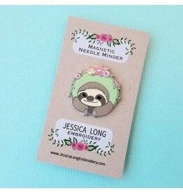Jessica Long Embroidery Sloth Enamel Needle Minder by Jessica Long Embroidery