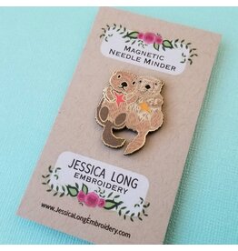 Jessica Long Embroidery Sea Otters Enamel Needle Minder by Jessica Long Embroidery