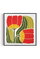 budgiegoods Twin Blooms Beginner Cross Stitch Kit by budgiegoods