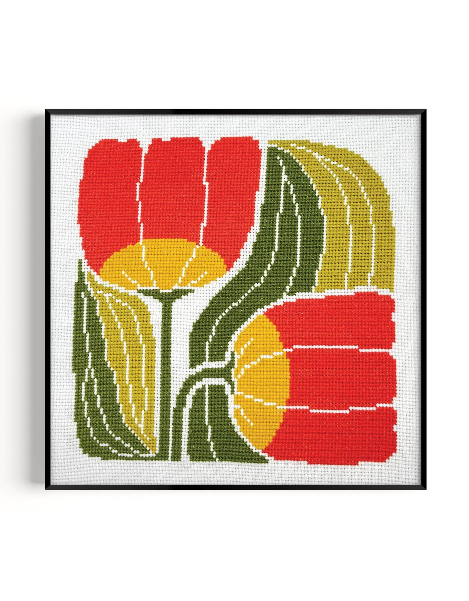 budgiegoods Twin Blooms Beginner Cross Stitch Kit by budgiegoods