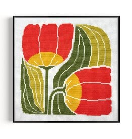 budgiegoods Twin Blooms Beginner Cross Stitch Kit by budgiegoods