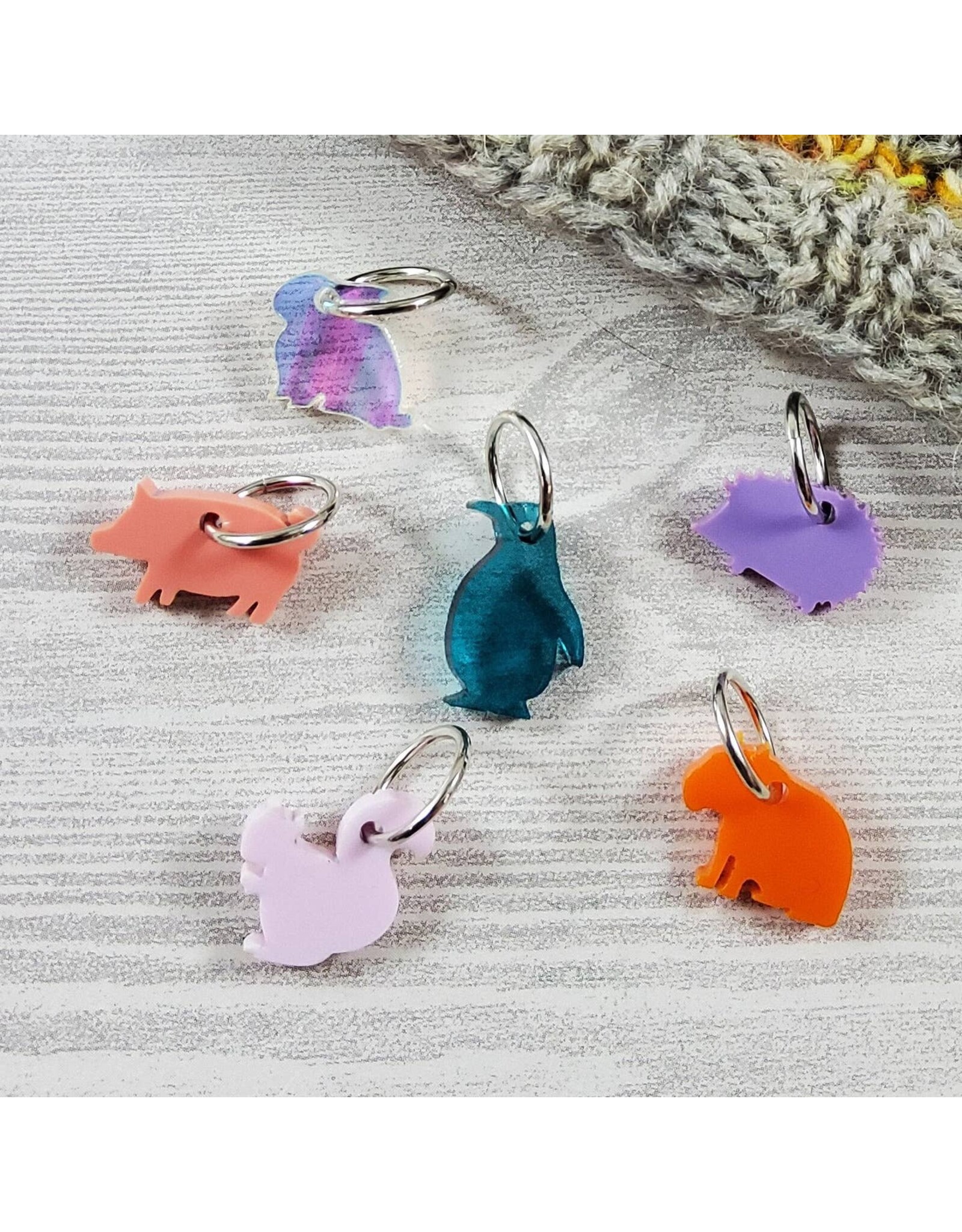 Colorful Critters Stitch Markers Acrylic Rings by Katrinkles