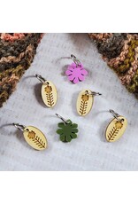 May Flowers Stitch Markers Acrylic Rings by Katrinkles
