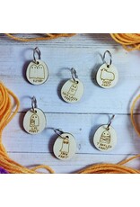 Ghosts Stitch Markers Wood Rings by Katrinkles