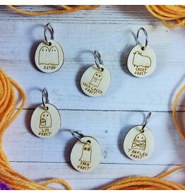 Ghosts Stitch Markers Wood Rings by Katrinkles