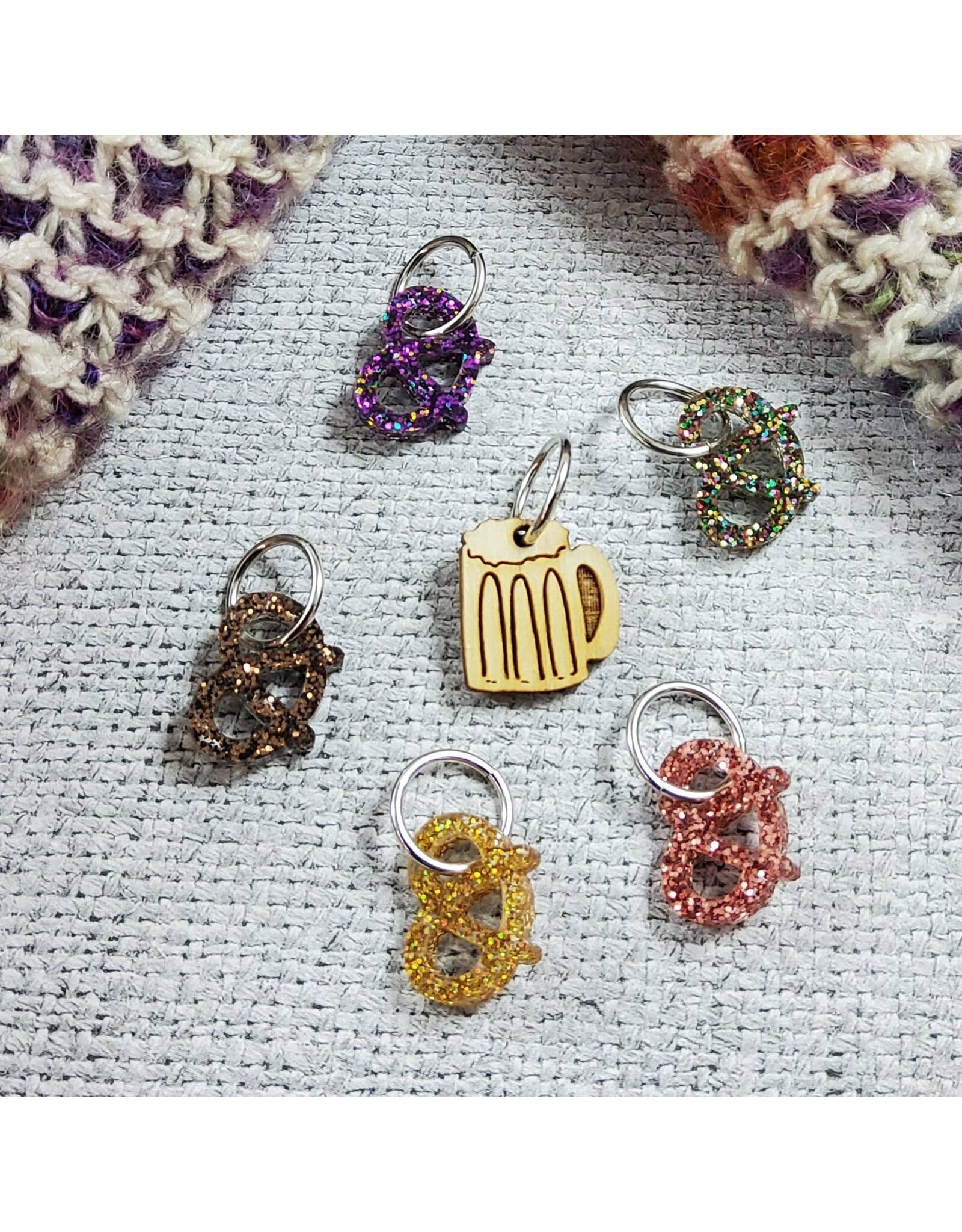 Pretzels Stitch Markers Acrylic Rings by Katrinkles