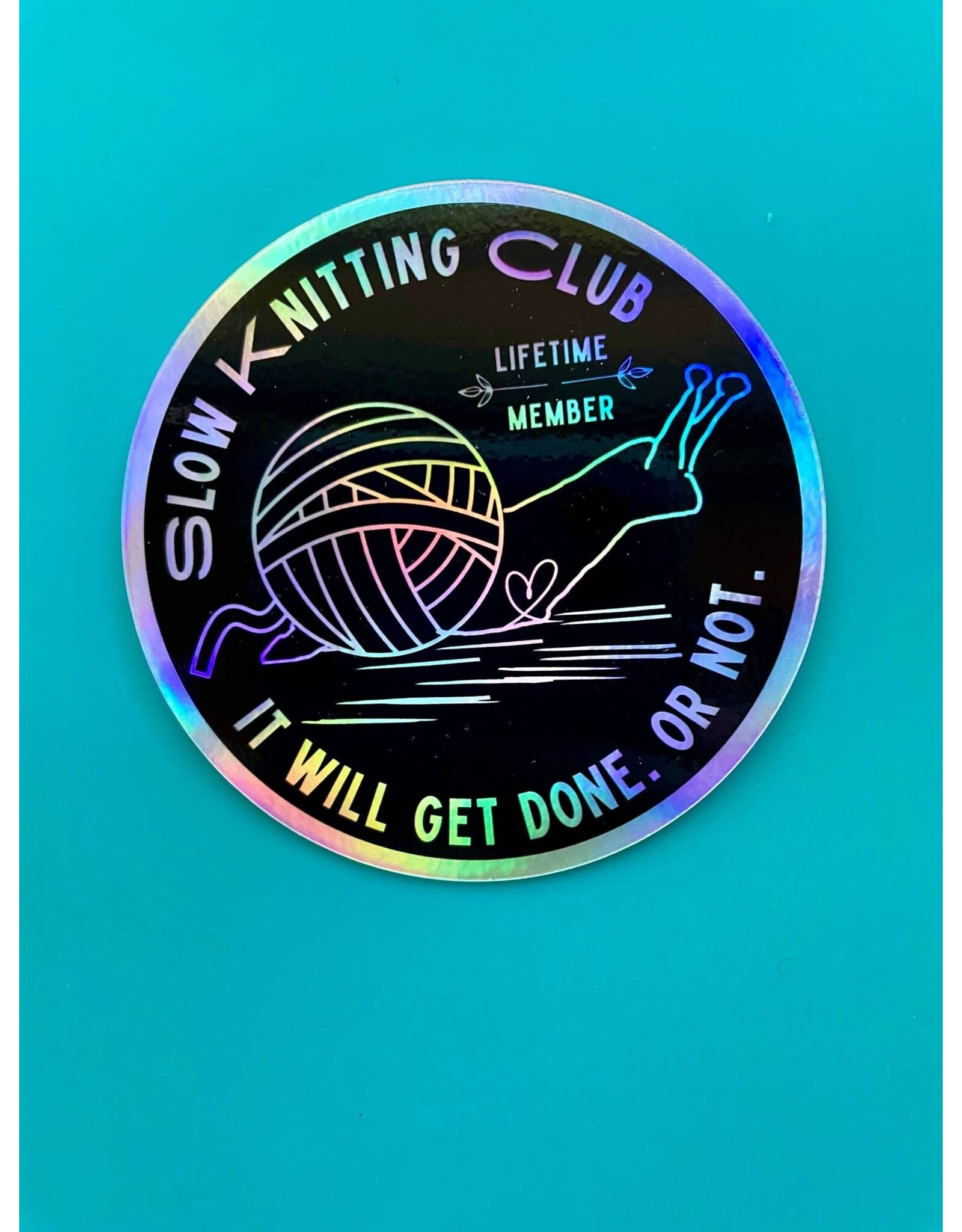 Comma Craft Co Slow Knitting Club Vinyl Sticker