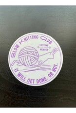 Comma Craft Co Purple Snail Slow Knitting Club Vinyl Sticker