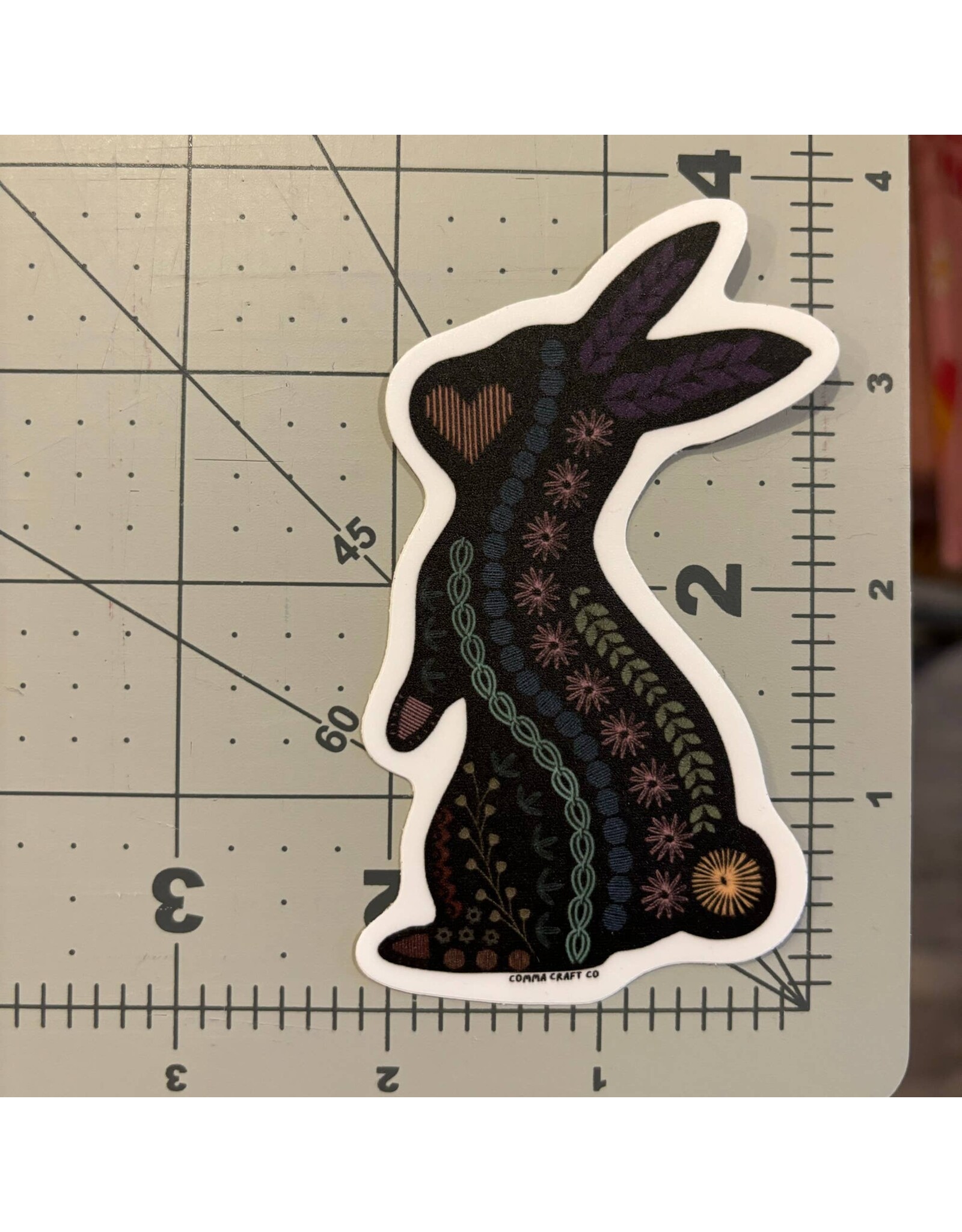 Comma Craft Co Embroidery Bunny Vinyl Sticker