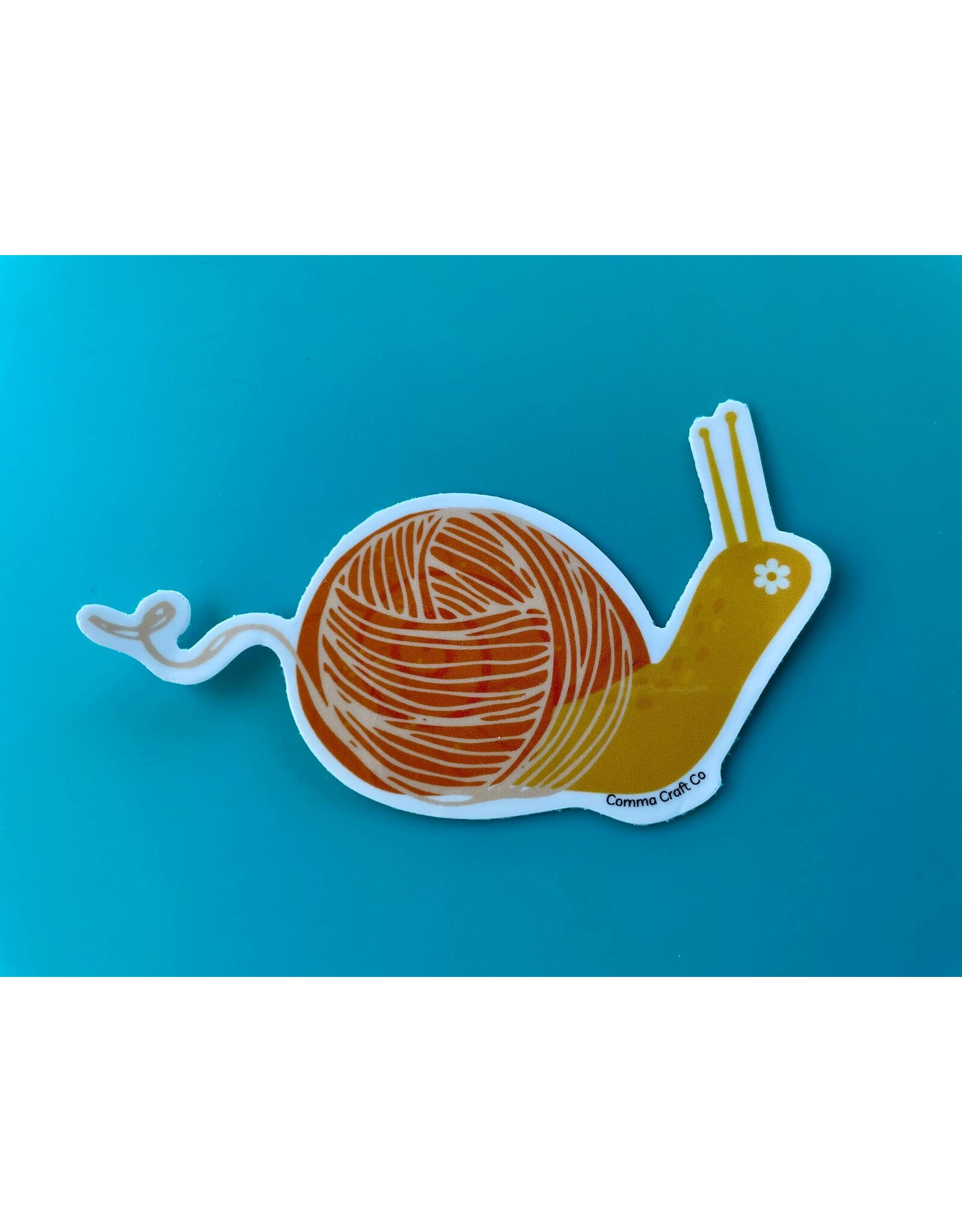 Comma Craft Co Yarn Snail Vinyl Sticker