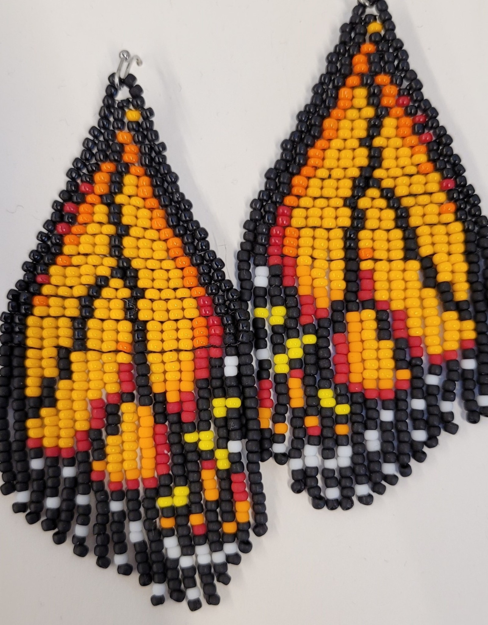 Night Owl Beadworks Beaded Earrings | Butterfly Wing | Orange Monarch