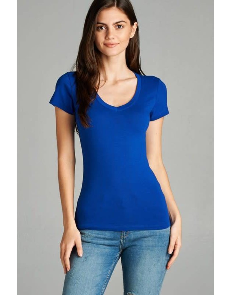 royal blue vneck tshirt