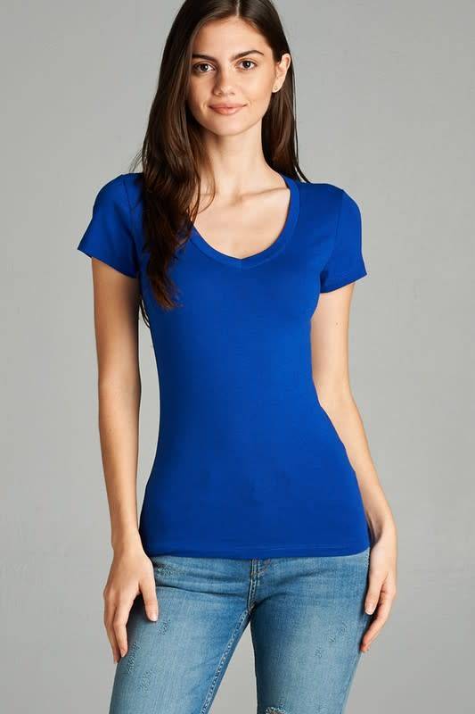 Royal Blue V Neck T-shirt