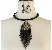 No Fear Tassel Necklace Set