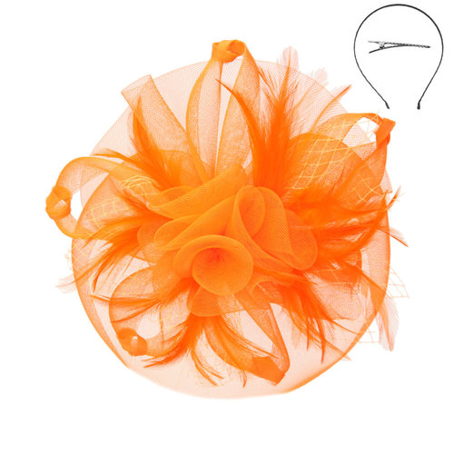 Twist Of Glory Fascinator Orange Twist Of Glory Fascinator Orange