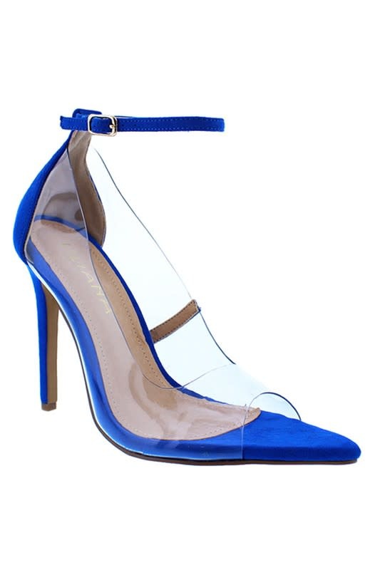 blue clear pumps