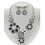 Flower Power Necklace Set Silver/Grey