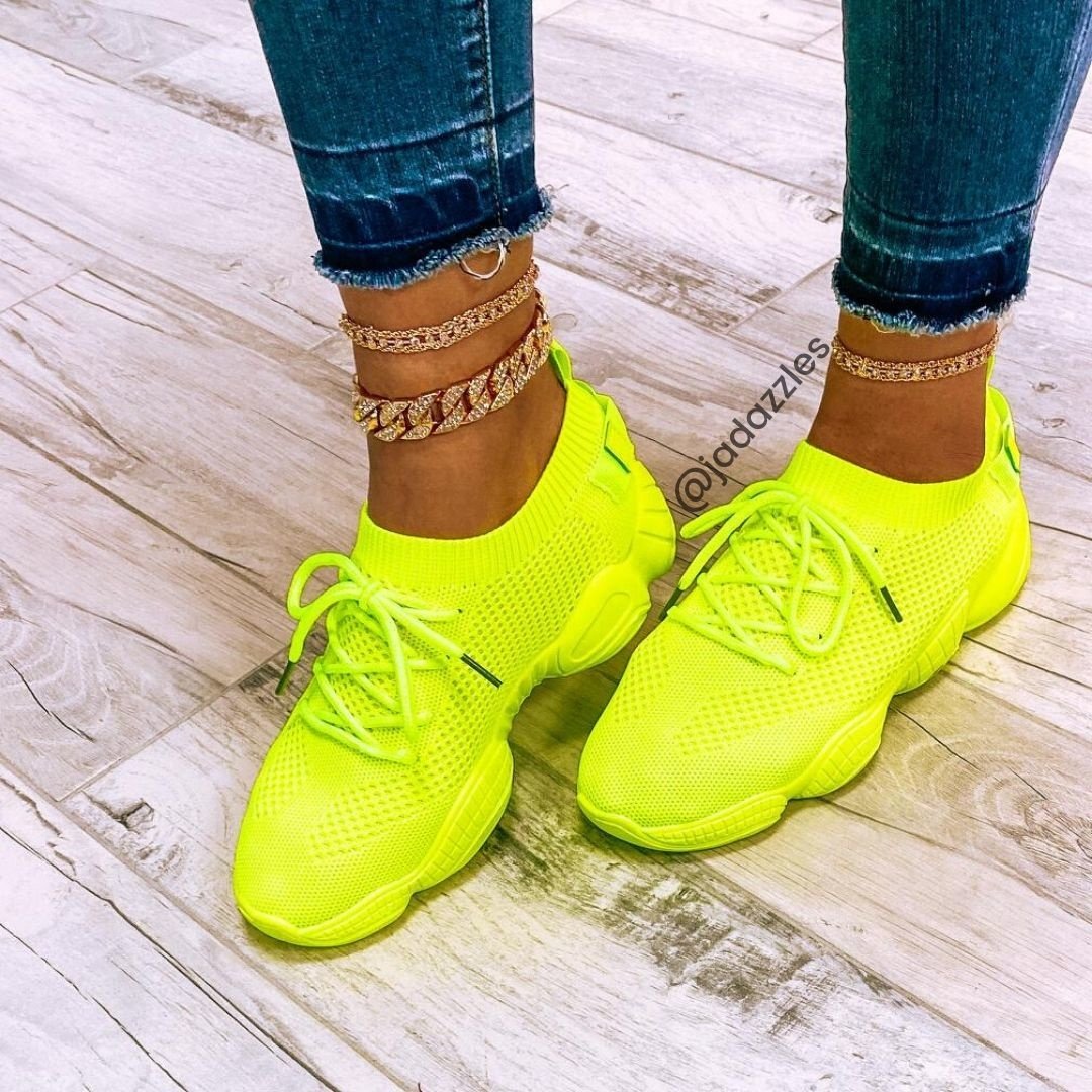 sneakers with neon yellow
