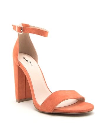 coral block heels