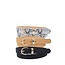 Three's Company 3PC Belt Set - Black/Taupe/Snakeskin