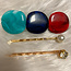 Stepping Stones Hair Pins - Red
