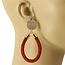 Drip Drop Crystal Earrings - Red