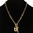 Lock N Key Necklace - Gold