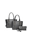 Always Ready 3 Pc Handbag set - Pewter