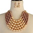 Pretty In Pearls Necklace Set - Rose Gold