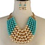 Pretty In Pearls Necklace Set - Turquoise