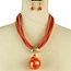Make The Drop Pearl Necklace Set - Orange