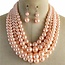 Always Busy Pearl Necklace Set - Light Pink