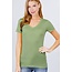 Avocado Green V Neck T-Shirt