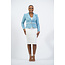 Handling Business Polka Dot Belted Blazer - Blue