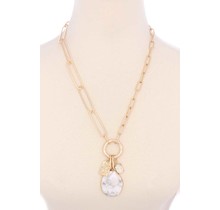 Best Kept Stone Necklace - White Marble