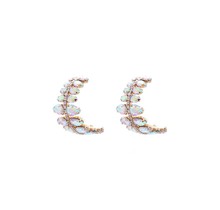 Wonder Girl Rhinestone Earrings - Gold Iridescent