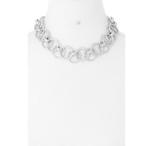 Going In Circles Necklace Set - Silver